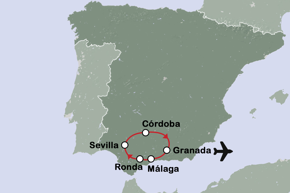 Routekaart Semana Santa in Andalusië