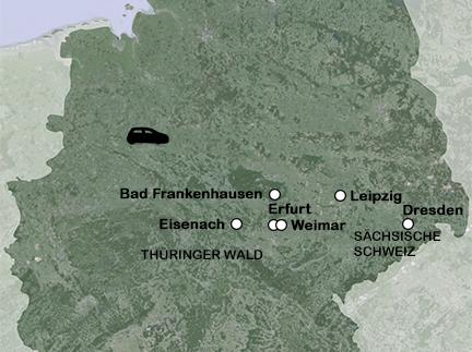 Routekaart Toeren door Thüringen & Saksen - autovakantie