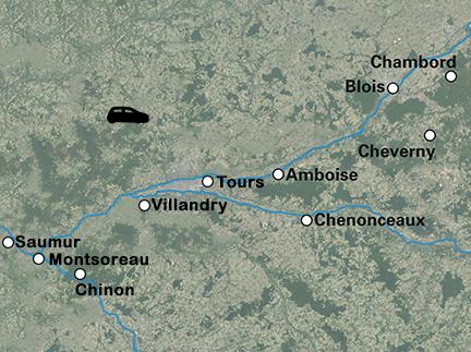 Routekaart Toeren langs de Loire - autovakantie