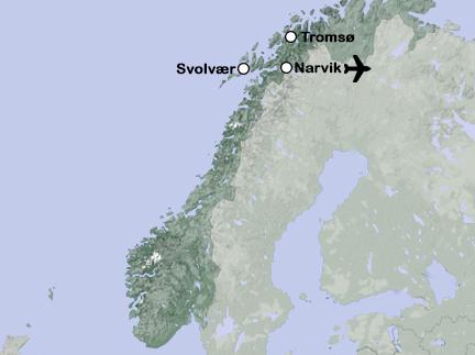 Routekaart Winter boven de Poolcirkel