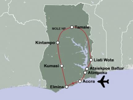 Routekaart Ontdek Ghana