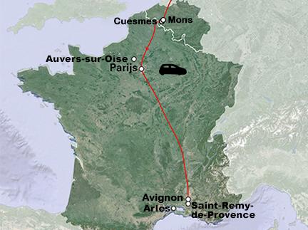 Routekaart In het voetspoor van Van Gogh - autovakantie