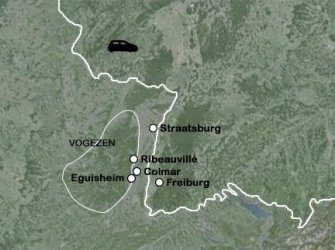 Routekaart - Elas en de Vogezen - autovakantie