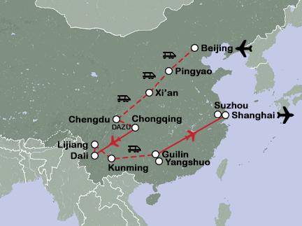 Routekaart Spectaculair China