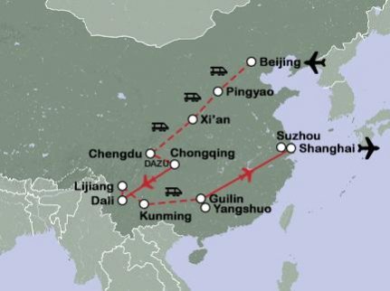 Routekaart Spectaculair China