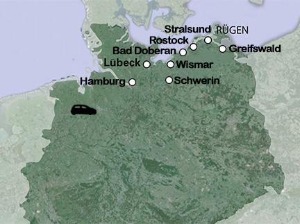 Routekaart Noord-Duitsland & Rügen - autovakantie
