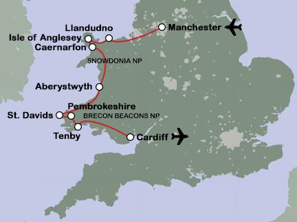 Routekaart Mystiek Wales