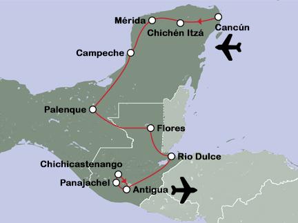 Routekaart Semana Santa in Guatemala en Mexico