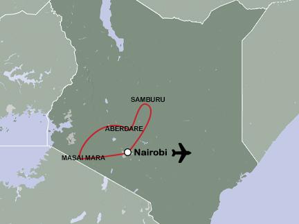Routekaart Droomreis naar Kenia