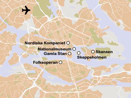 Routekaart Kerstsfeer in Stockholm