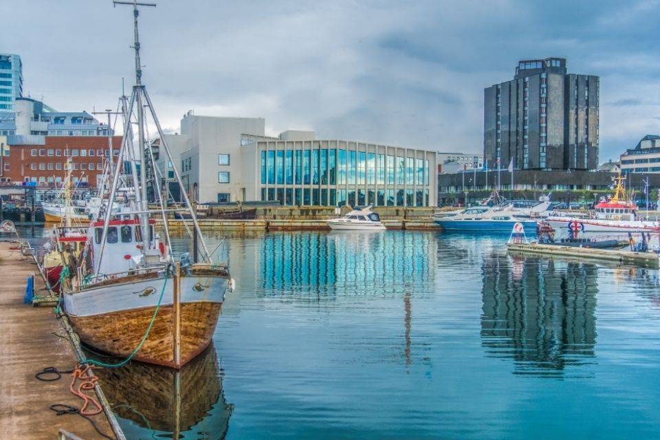 De haven van Bodø Noorwegen