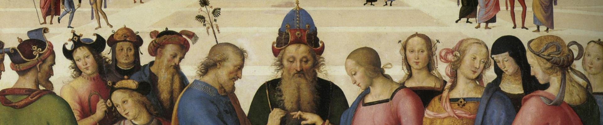 Het huwelijk van Jozef en Maria door Perugino