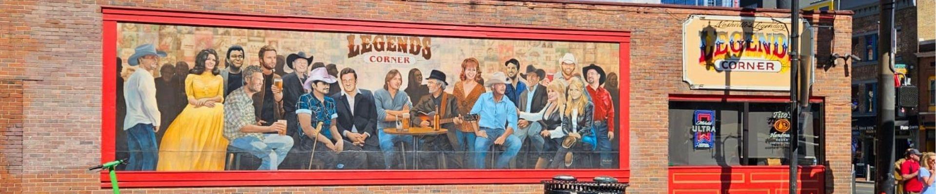 Muurschildering Legends corner Nashville Amerika