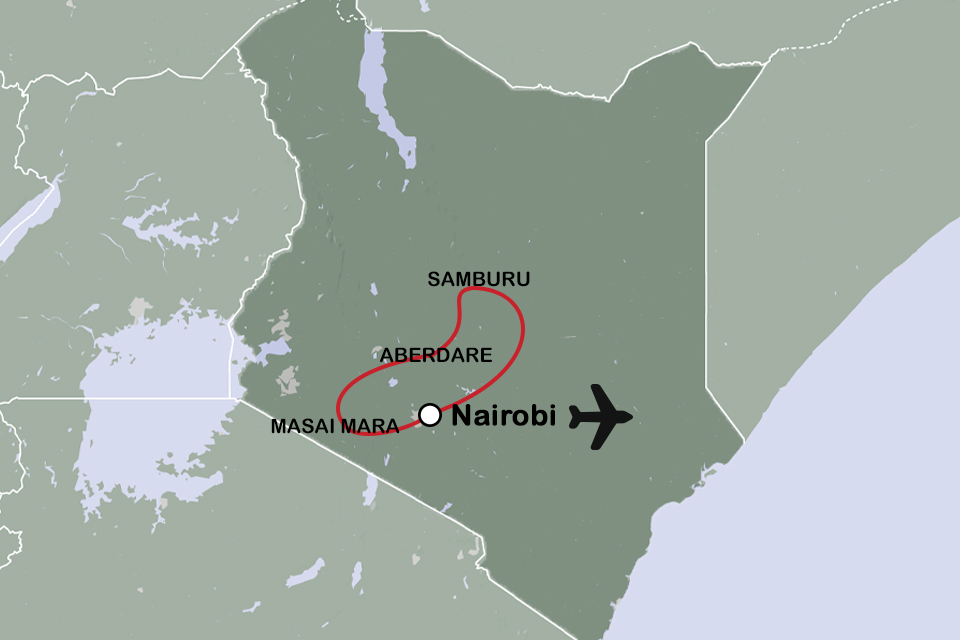 Routekaart Droomreis naar Kenia