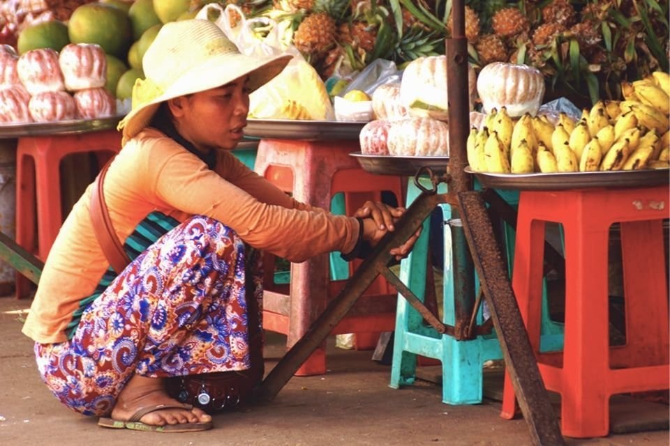 Straatbeeld in Cambodja Straatbeeld in Cambodja