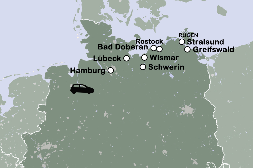 Routekaart Noord-Duitsland & Rügen - autovakantie