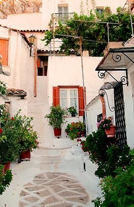 Anafiotika in Athene, Griekenland Anafiotika in Athene, Griekenland
