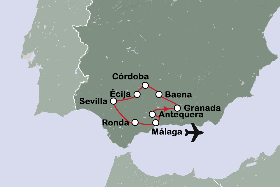 Routekaart Andalusië