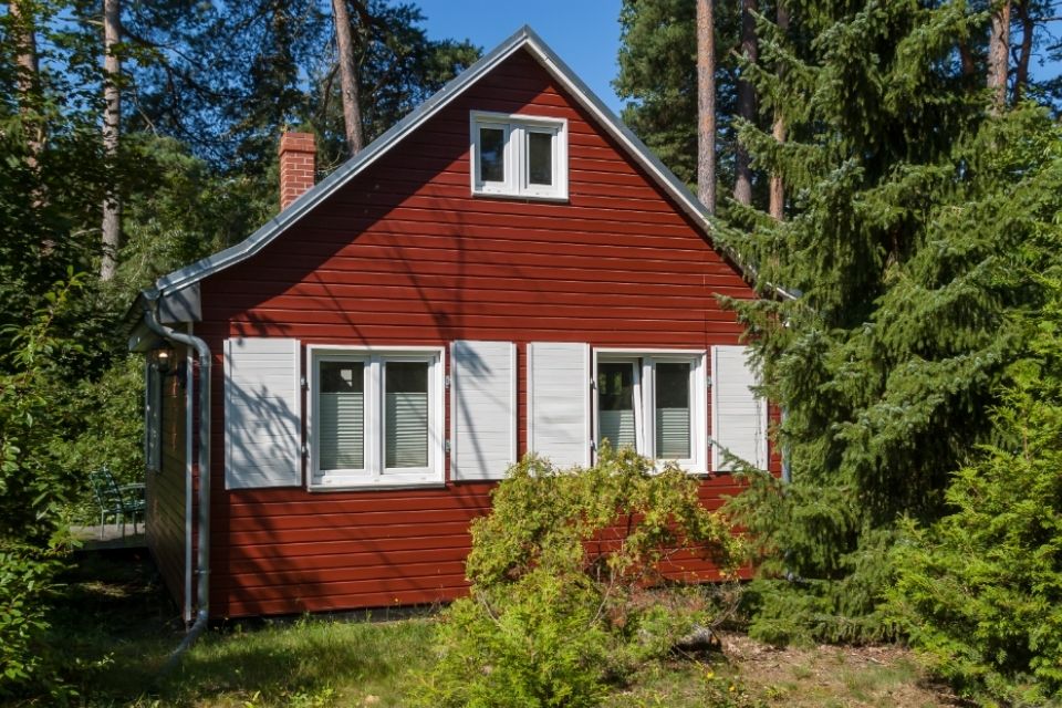 Houten huisje in Gävle