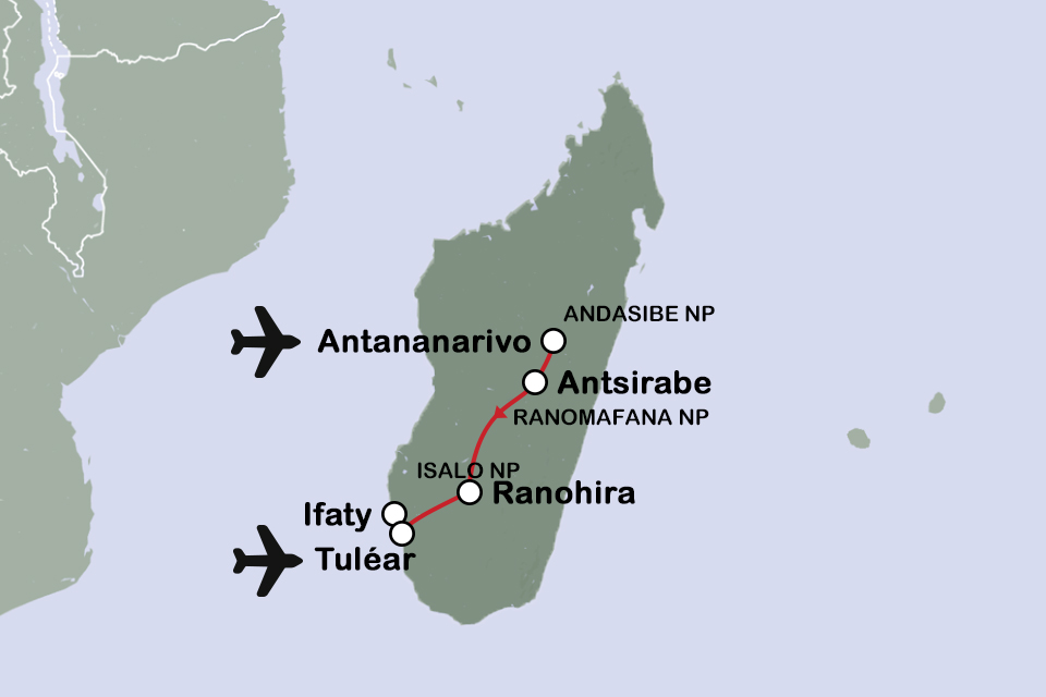 Routekaart Madagaskar