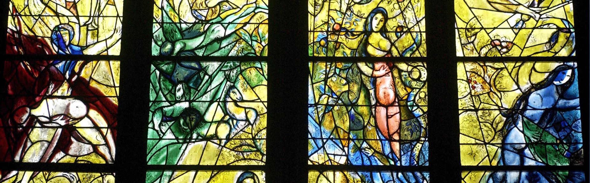 Glasvenster van Chagall in Metz, Frankrijk