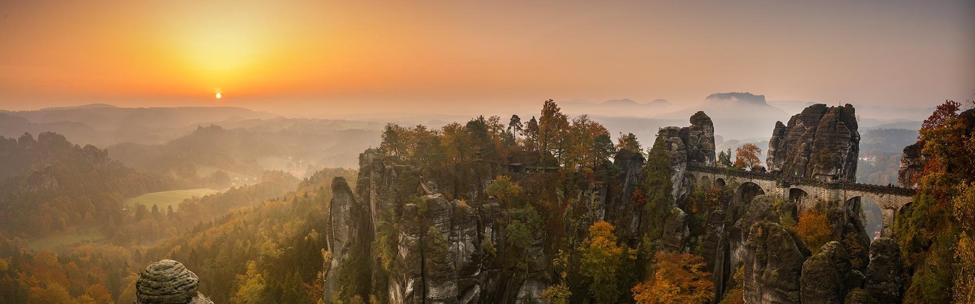 De Bastei in Saksen, Duitsland