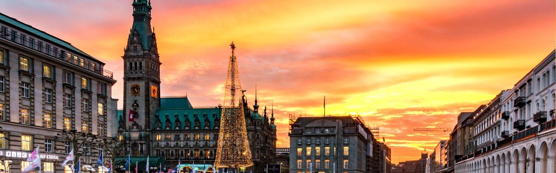 Kerst, Rathaus, Hamburg, Duitsland