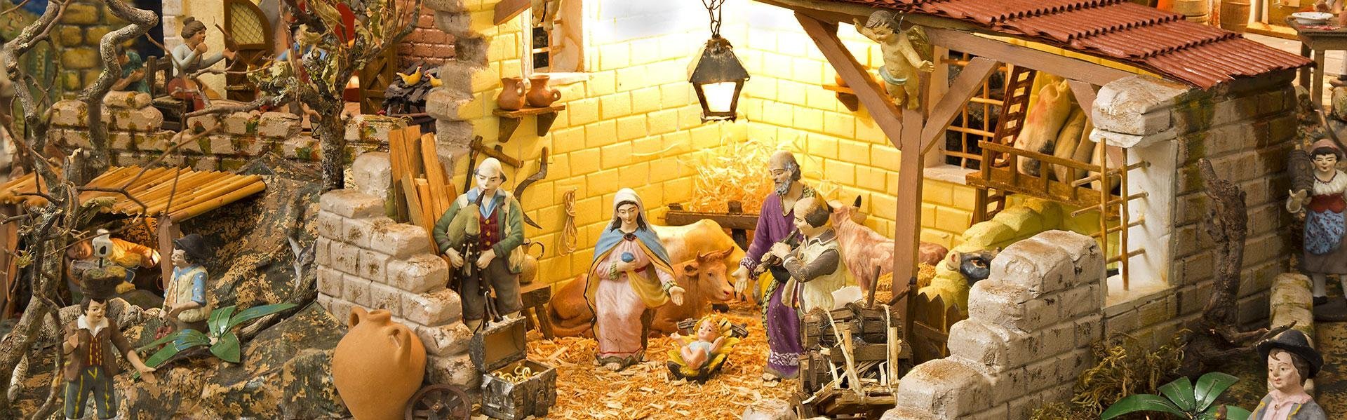 Kerststal in Napels, Italië