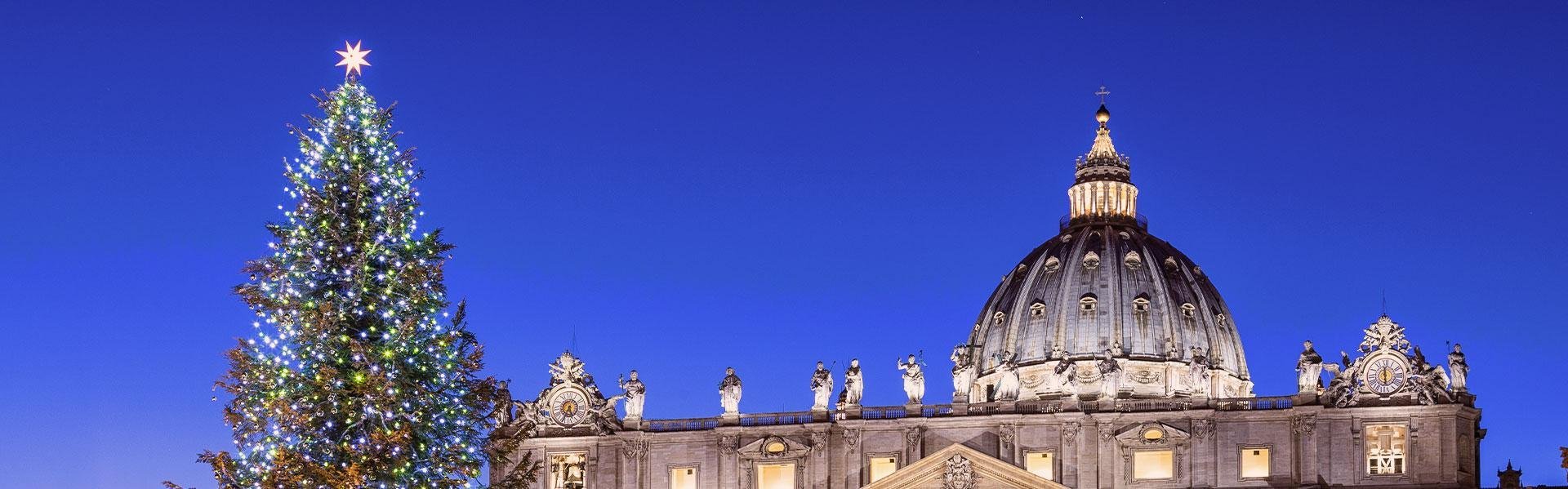 Sint Pieter kerstboom Rome Italië