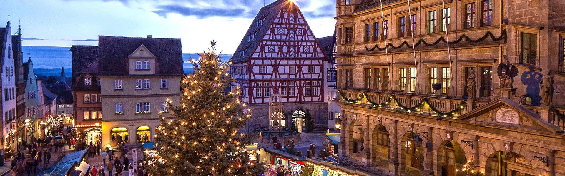 Kerstmarkt in Rothenburg ob der Tauber, Duitsland