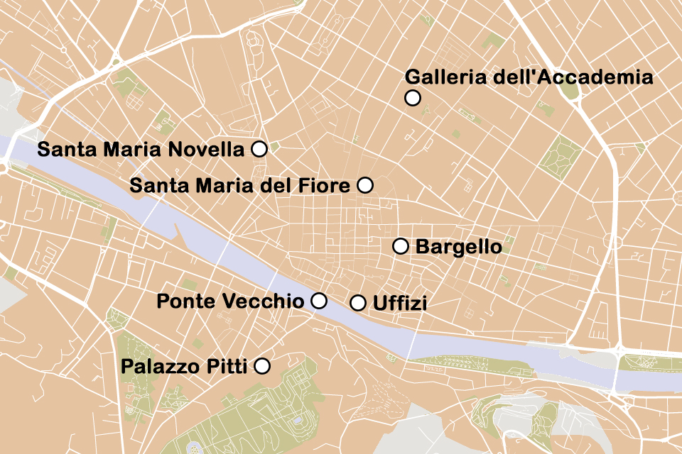 Routekaart Kunst in Florence