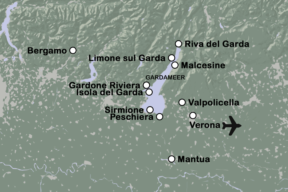 Routekaart Kunst rond het Gardameer