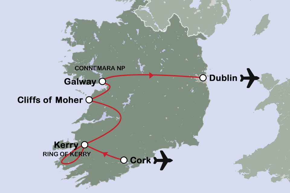 Routekaart Ierland at a slow pace