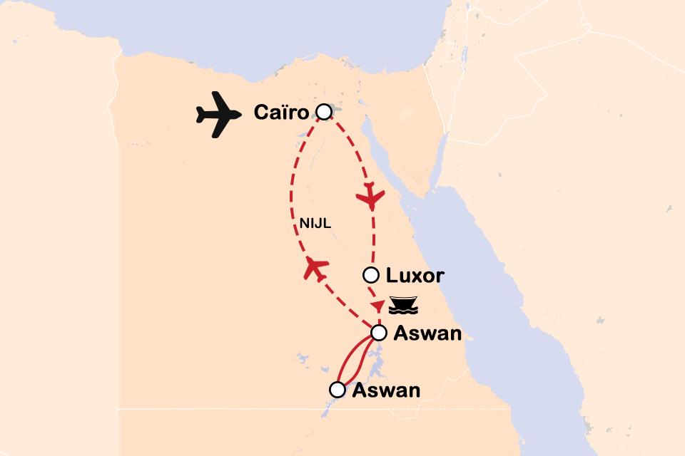 Routekaart Egypte privéreis