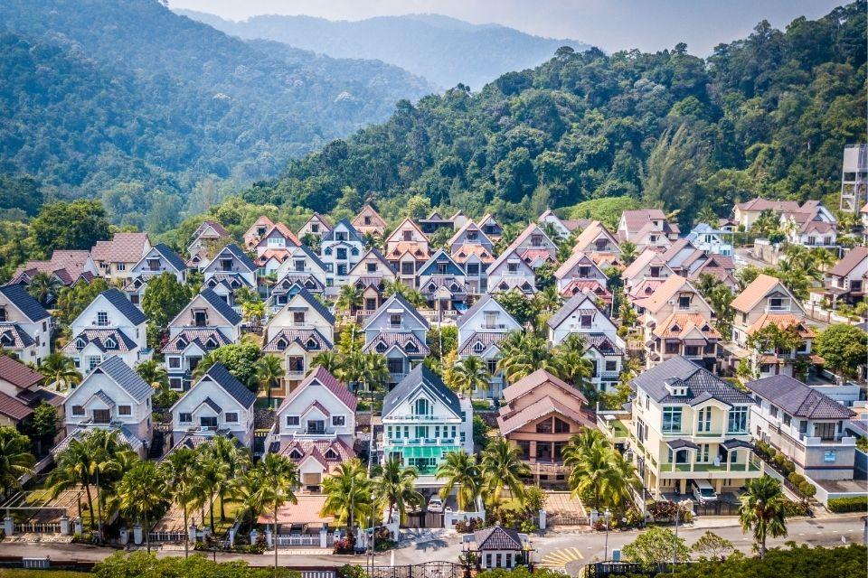 Huizen in Georgetown, Maleisië