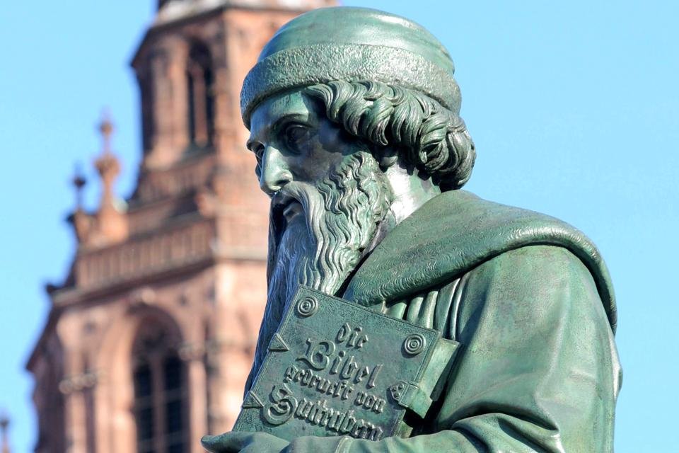Gutenberg Denkmal in Mainz, Duitsland