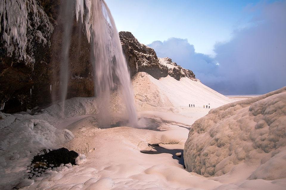 Seljalandsfoss IJsland winter