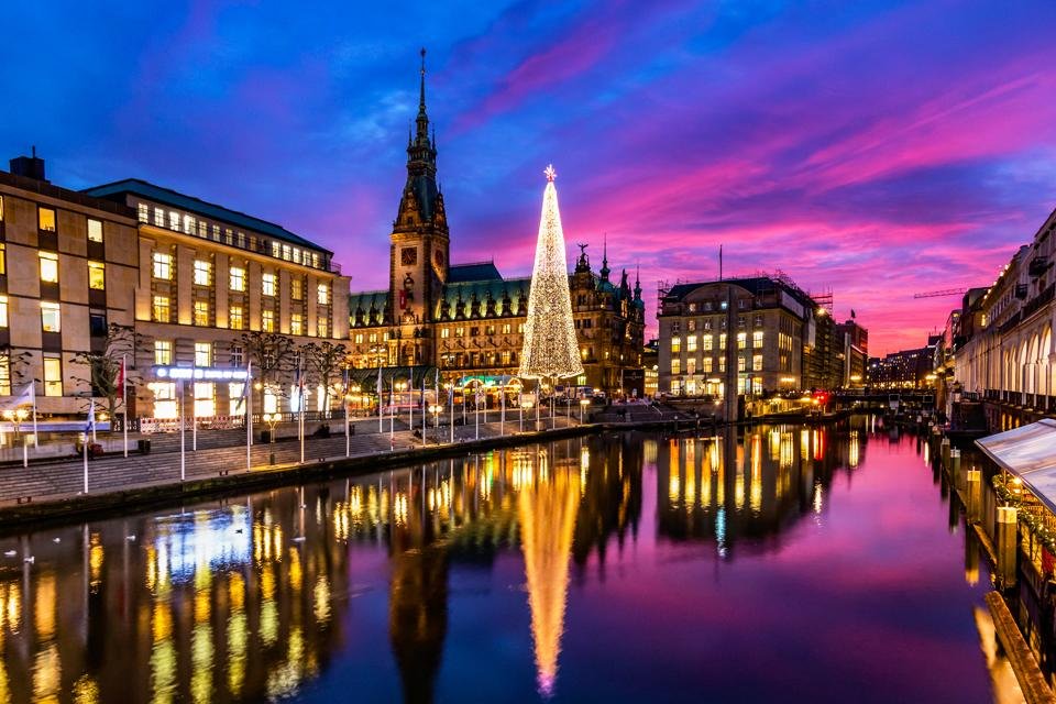 Hamburg, Duitsland tijdens de kerst