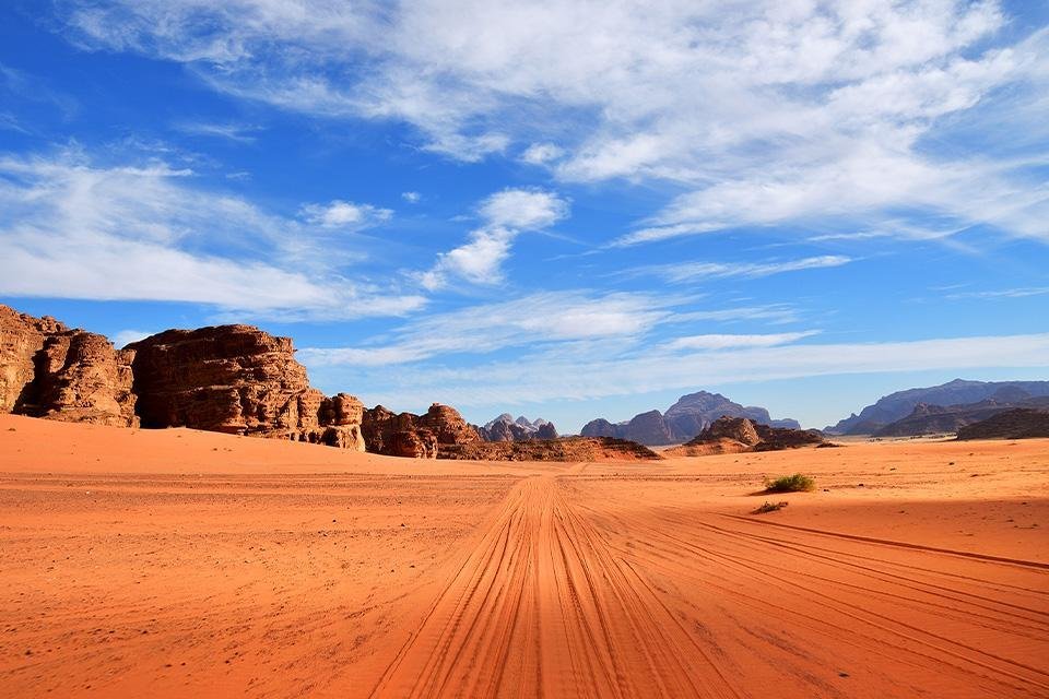 Wadi Rum-woestijn in Jordanië