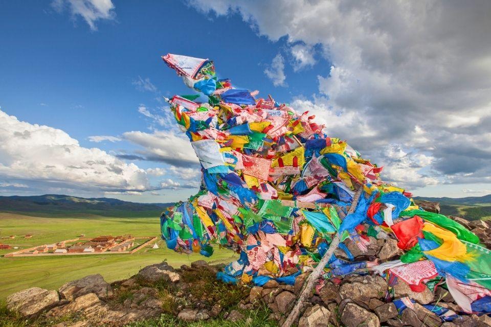 Zicht op het klooster van Amarbayasgalant Mongolië