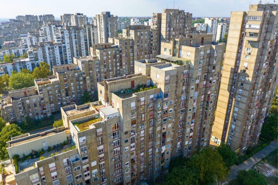 Blok 23 in Novi Beograd in Belgrado Servië