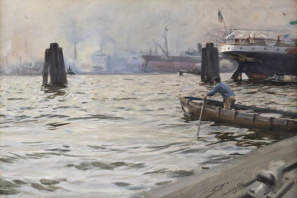 Anders Zorn, Hamburger Hafen, 1891 Anders Zorn, Hamburger Hafen, 1891