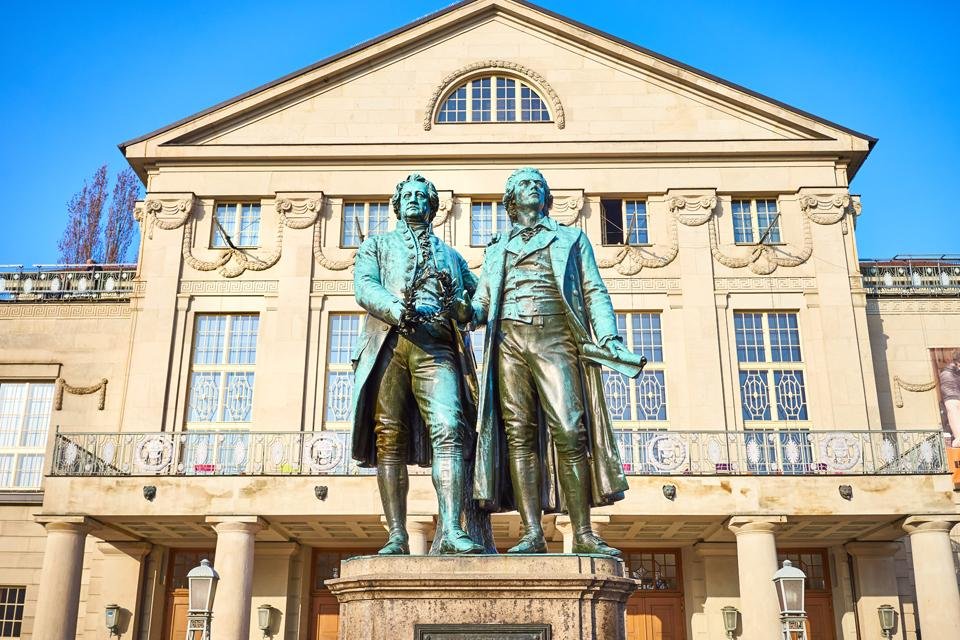 Standbeeld Goethe en Schiller, Weimar, Duitsland