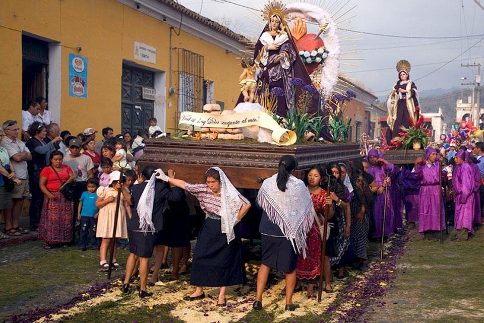 Processie Semana Santa, Antigua, Guatemala