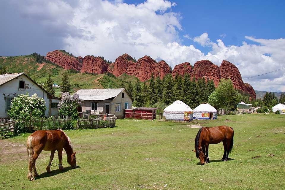 Yurts in Kirgizië | Foto: Peter van de Wiel