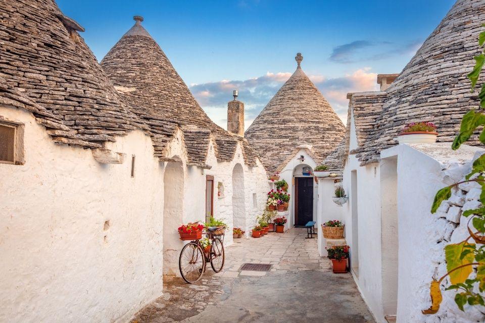 Trullihuizen in Alberobello in Puglia, Italië