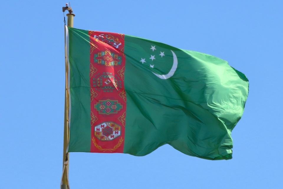 De vlag van Turkmenistan
