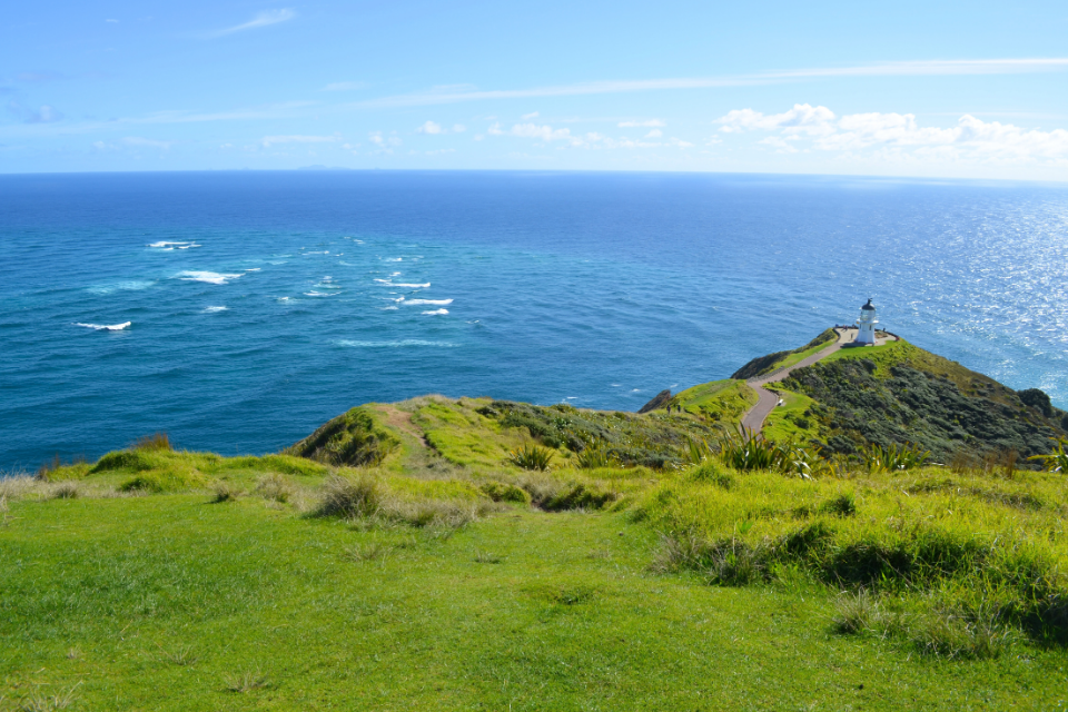 Uitzicht vanaf Cape Reinga, Nieuw-Zeeland