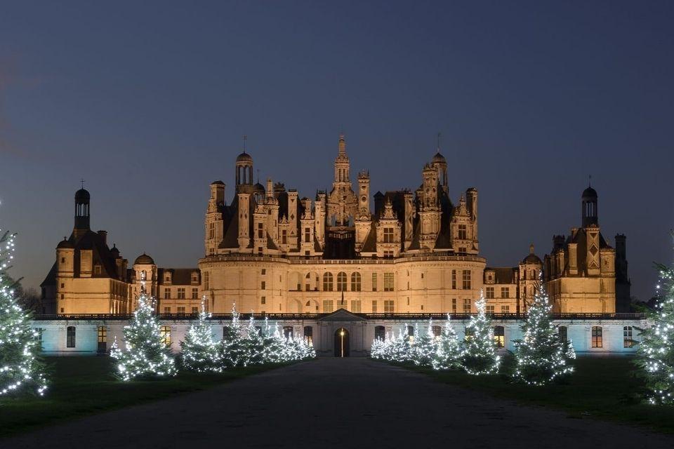 Château de Chambord met kerstversiering