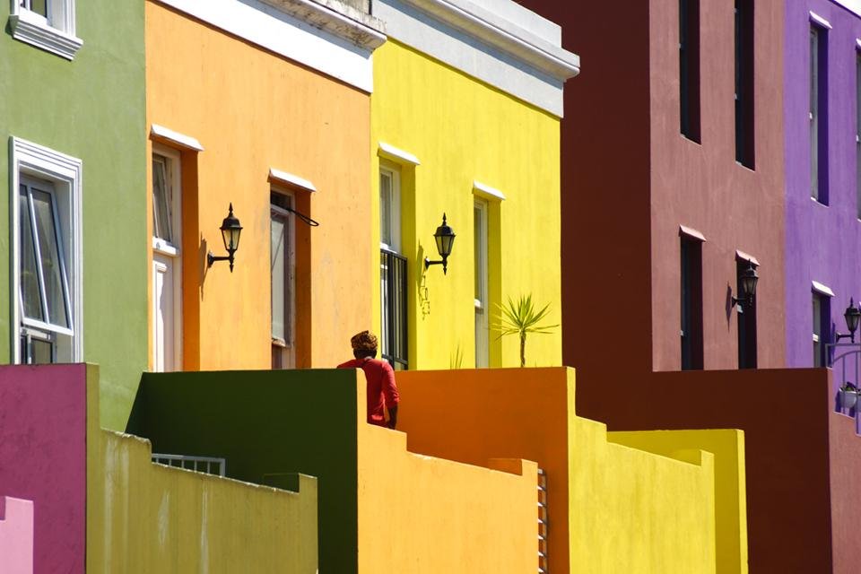 De wijk Bo-Kaap in Kaapstad, Zuid-Afrika